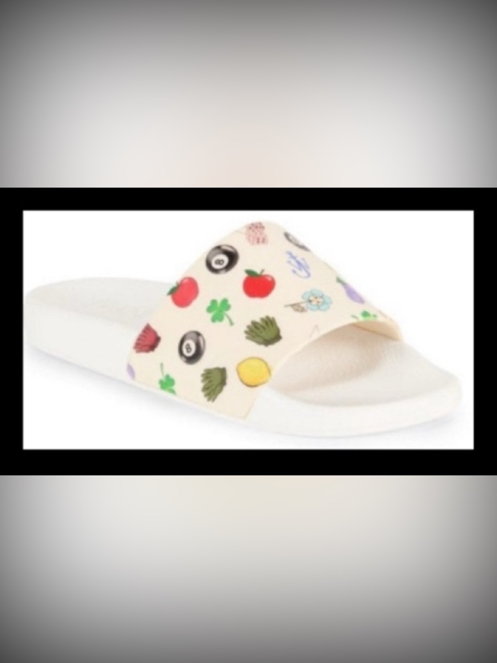 JW ANDERSON White Slide Sandals with Colorful Icons Size 6.5 (EU 37) MSRP $300